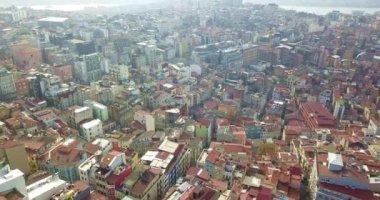 View over the rooftops of Istanbul and gulls.
