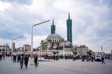 Taksim square in Istanbul and doves