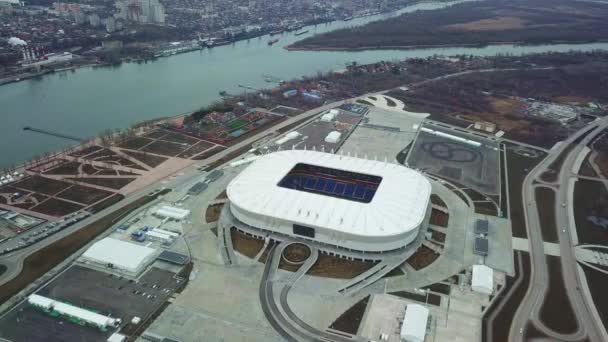 Vista dall'alto dello stadio di Rostov-na-Donu — Video Stock