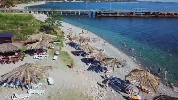 Old Gagra Abkhazia view of sea and pier 24.07.2018 — Stockvideo