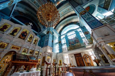 the Church inside is empty during the wedding. 