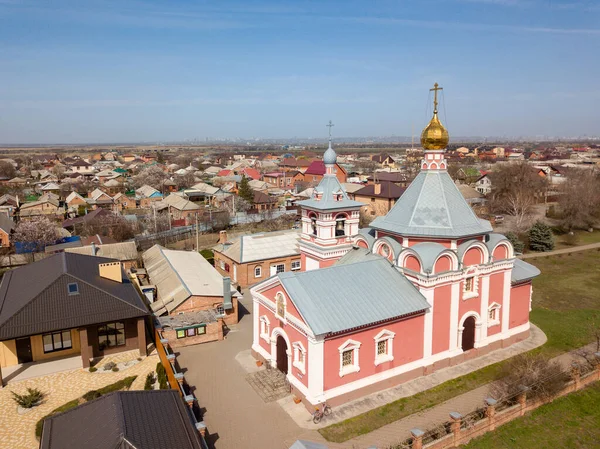 Oroszország Bataysk 03.28.2020 Templom felemelkedés topview — Stock Fotó