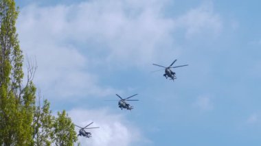 Askeri helikopterlerin profesyonel pilotları.