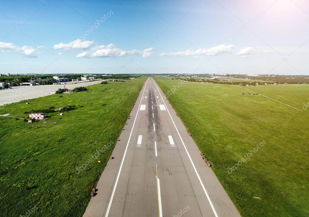 view on runways. an empty airfield with no aircraft. crisis in aviation.