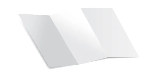 Pedaço de papel em branco triplo com sombras Mockup Vector Illustra — Vetor de Stock