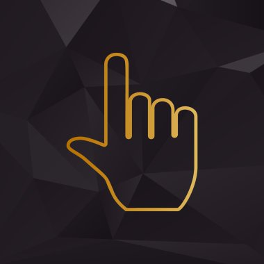 El işareti illüstrasyon. Çokgenler zemin üzerine altın tarzı.