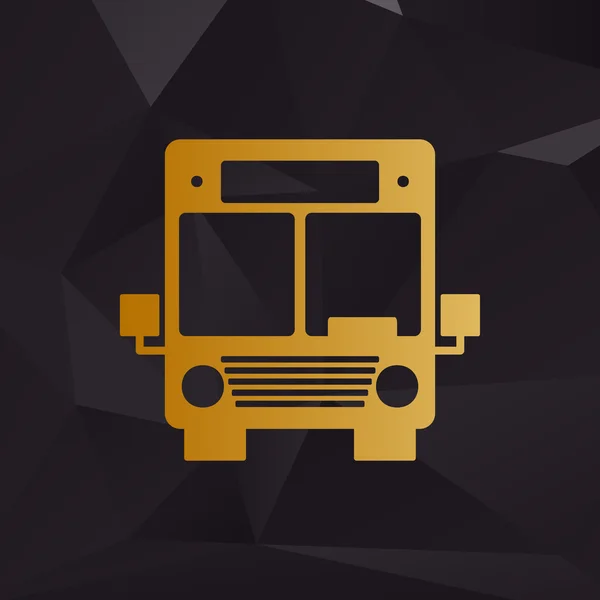 Illustration de panneau de bus. Style doré sur fond de polygones . — Image vectorielle