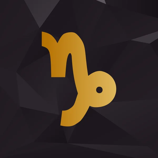 Illustration du signe du Capricorne. Style doré sur fond de polygones . — Image vectorielle
