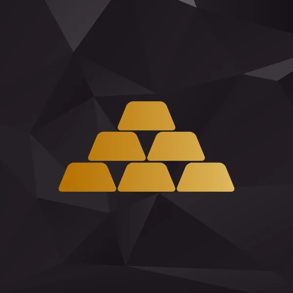 Χρυσό απλό σημάδι. Χρυσή στυλ σε φόντο με πολύγωνα. — Διανυσματικό Αρχείο