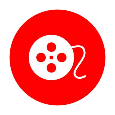 Film dairesel işareti. Beyaz simgesi üzerinde kırmızı daire.