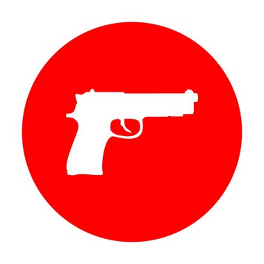 Silah işareti illüstrasyon. Beyaz simgesi üzerinde kırmızı daire.