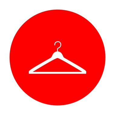 Askı işareti illüstrasyon. Beyaz simgesi üzerinde kırmızı daire.