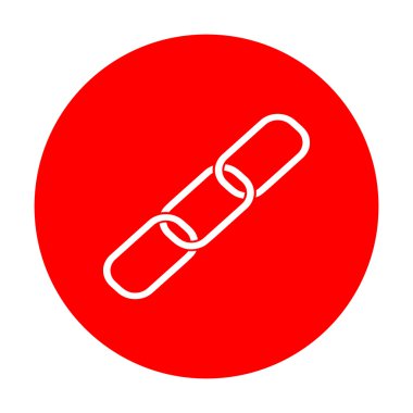 Bağlantı işaret illüstrasyon. Beyaz simgesi üzerinde kırmızı daire.