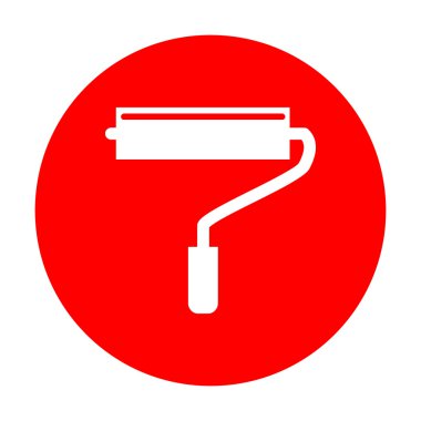 Silindir işareti illüstrasyon. Beyaz simgesi üzerinde kırmızı daire.