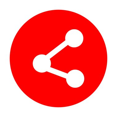 Paylaşım işaret illüstrasyon. Beyaz simgesi üzerinde kırmızı daire.