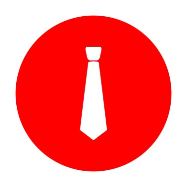 Kravat işareti illüstrasyon. Beyaz simgesi üzerinde kırmızı daire.