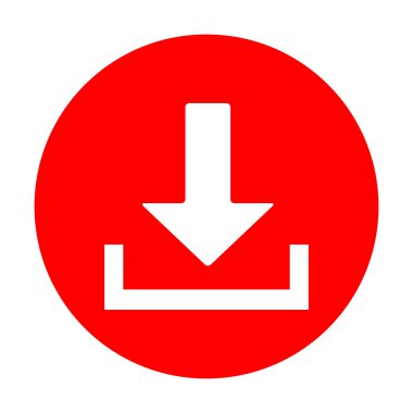 İşareti illüstrasyon indirmek. Beyaz simgesi üzerinde kırmızı daire.