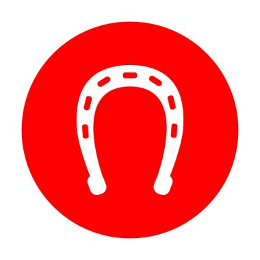 Nal işareti illüstrasyon. Beyaz simgesi üzerinde kırmızı daire.