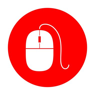 Fare işareti illüstrasyon. Beyaz simgesi üzerinde kırmızı daire.