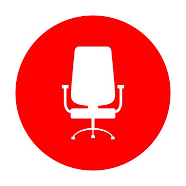 Ofis koltuğu işaret. Beyaz simgesi üzerinde kırmızı daire.