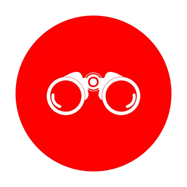 双目标志图。白色图标上的红色圆圈. — 图库矢量图片