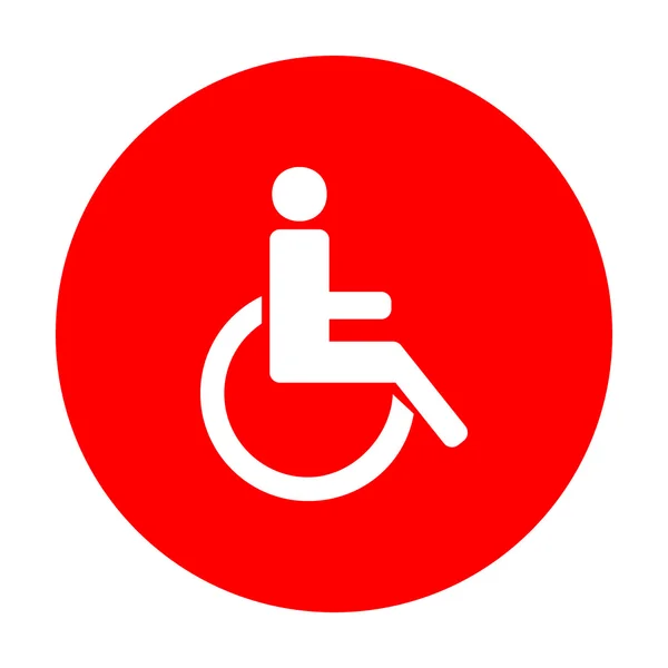 Engelli işareti illüstrasyon. Beyaz simgesi üzerinde kırmızı daire. — Stok Vektör