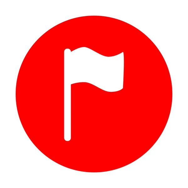 Flaggenschild-Illustration. weißes Symbol auf rotem Kreis. — Stockvektor