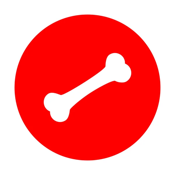 Illustration de signe osseux. Icône blanche sur cercle rouge . — Image vectorielle