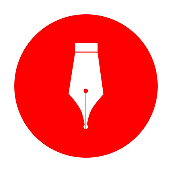Stiftzeichenillustration. weißes Symbol auf rotem Kreis. — Stockvektor