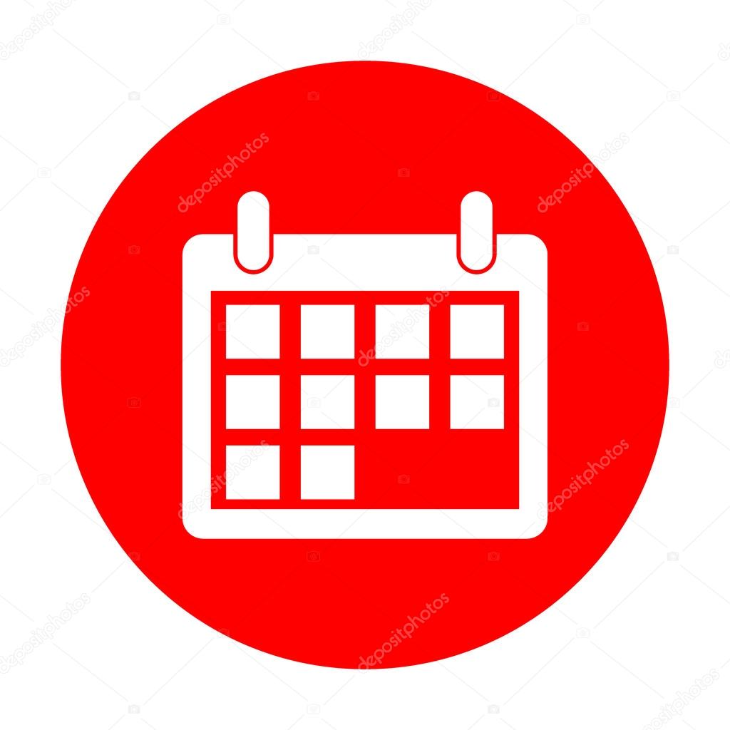 Calendar Sign Illustration White Icon On Red Circle Stock Vector Image By C Asmati1702 Gmail Com