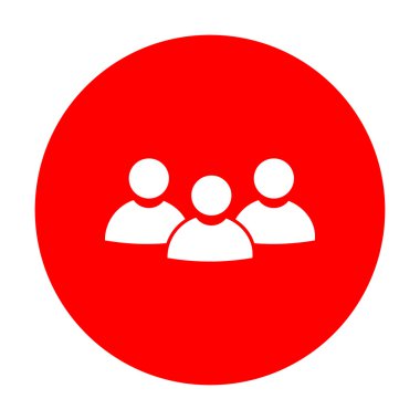 Takım iş işareti. Beyaz simgesi üzerinde kırmızı daire.