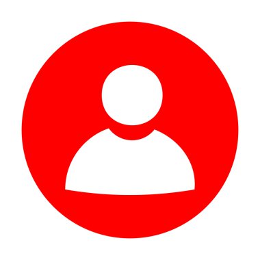 Kullanıcı oturum illüstrasyon. Beyaz simgesi üzerinde kırmızı daire.