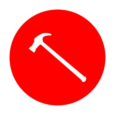 Basit simge gördüm. Beyaz simgesi üzerinde kırmızı daire.