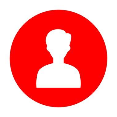 Kullanıcı avatar illüstrasyon. Anonim oturum. Beyaz simgesi üzerinde kırmızı daire.