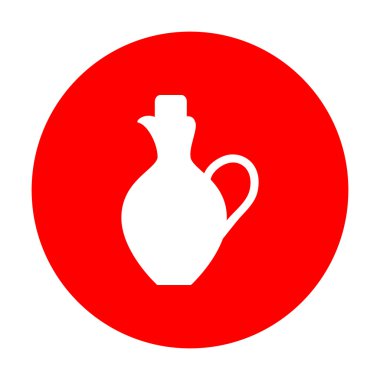 Amfora işareti illüstrasyon. Beyaz simgesi üzerinde kırmızı daire.