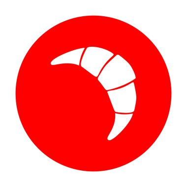 Kruvasan basit kayıt. Beyaz simgesi üzerinde kırmızı daire.