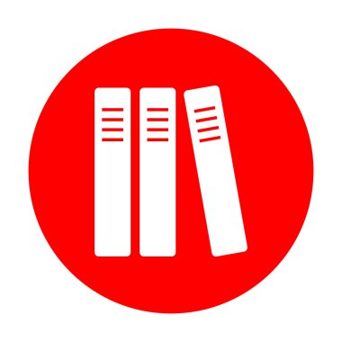 Bağlayıcılar, office klasör simgesini satır. Beyaz simgesi üzerinde kırmızı daire.