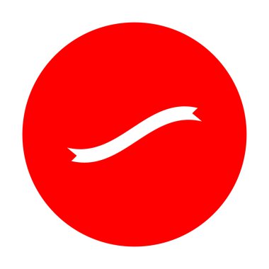 Afiş şerit işareti. Beyaz simgesi üzerinde kırmızı daire.