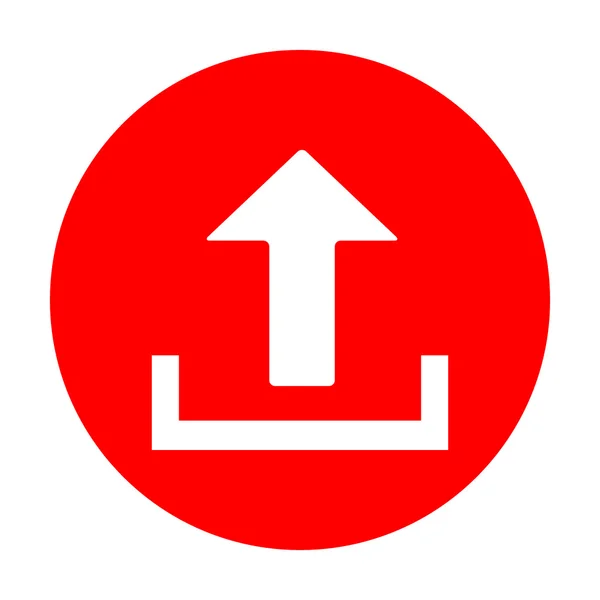 Cargar ilustración de signo. Icono blanco en círculo rojo . — Vector de stock