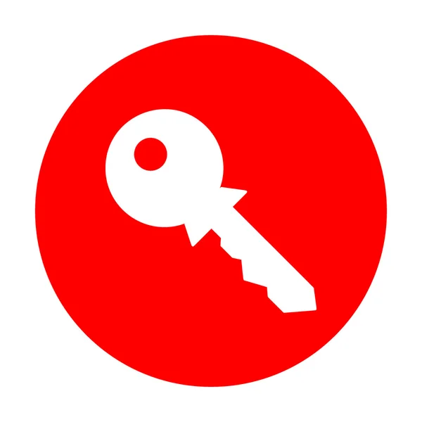 Illustration des signes clés. Icône blanche sur cercle rouge . — Image vectorielle