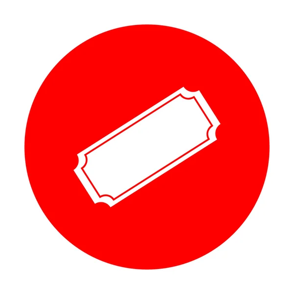 Illustration de billetterie. Icône blanche sur cercle rouge . — Image vectorielle