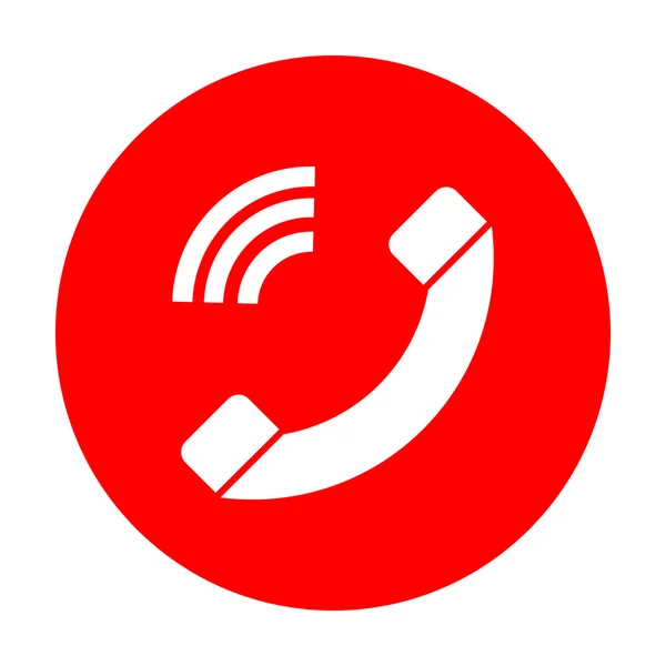 Telefon işareti illüstrasyon. Beyaz simgesi üzerinde kırmızı daire. — Stok Vektör