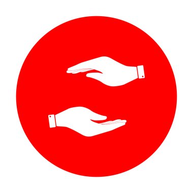 El işareti illüstrasyon. Beyaz simgesi üzerinde kırmızı daire.