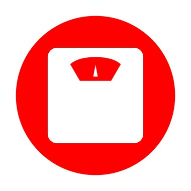 Banyo ölçekli üye. Beyaz simgesi üzerinde kırmızı daire.