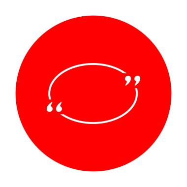 Metin tırnak işareti. Beyaz simgesi üzerinde kırmızı daire.