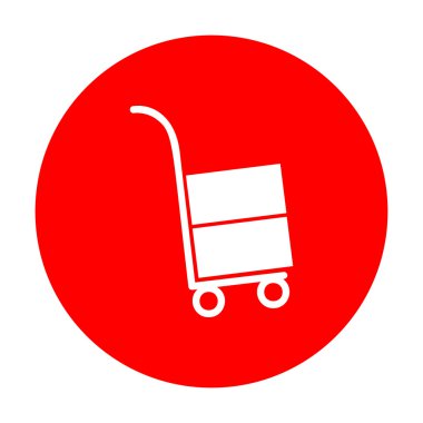 Kamyon işaret. Beyaz simgesi üzerinde kırmızı daire.