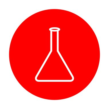 Konik Flask işareti. Beyaz simgesi üzerinde kırmızı daire.