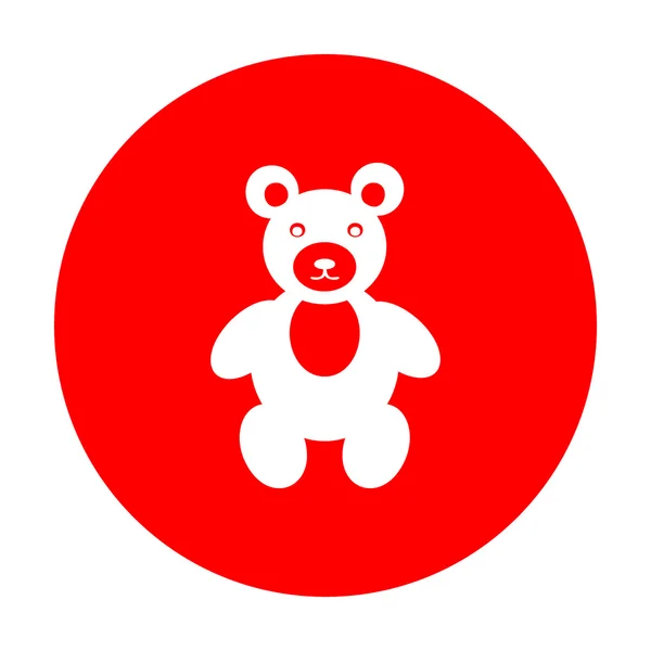 泰迪熊签署的插图。白色图标上的红色圆圈. — 图库矢量图片
