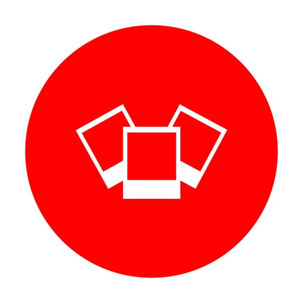 写真の記号の図。赤い丸に白いアイコン. — ストックベクタ