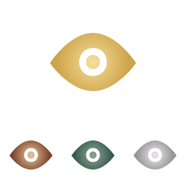 Ilustração do sinal ocular. Ícones de metal em backgound branco . — Vetor de Stock